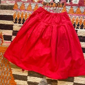 Red Alex Mill pull on midi skirt